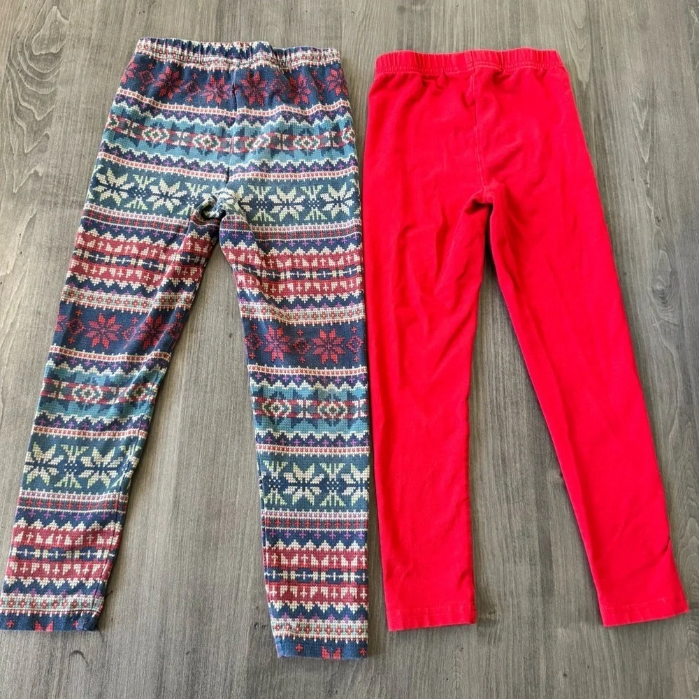 Polo Ralph Lauren girls red / Aztec Snowflake leggings bundle lot set size 6